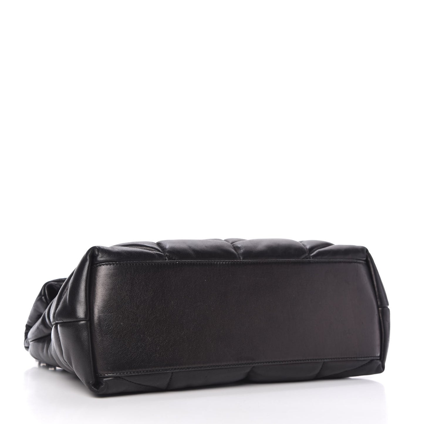 Lambskin Quilted Medium Loulou Puffer Monogram Chain Satchel Black