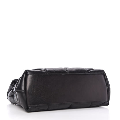 Saint Laurent Lambskin Quilted Medium Loulou Puffer Monogram Chain Satchel Black 4 of 10