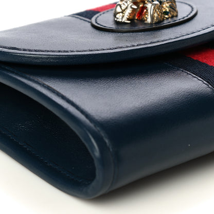 Gucci Textured Calfskin Web Mini Rajah Slim Flap Shoulder Bag Blue 8 of 12