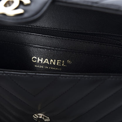 Chanel Lambskin Chevron Quilted Mini Rectangular Flap Black 9 of 10