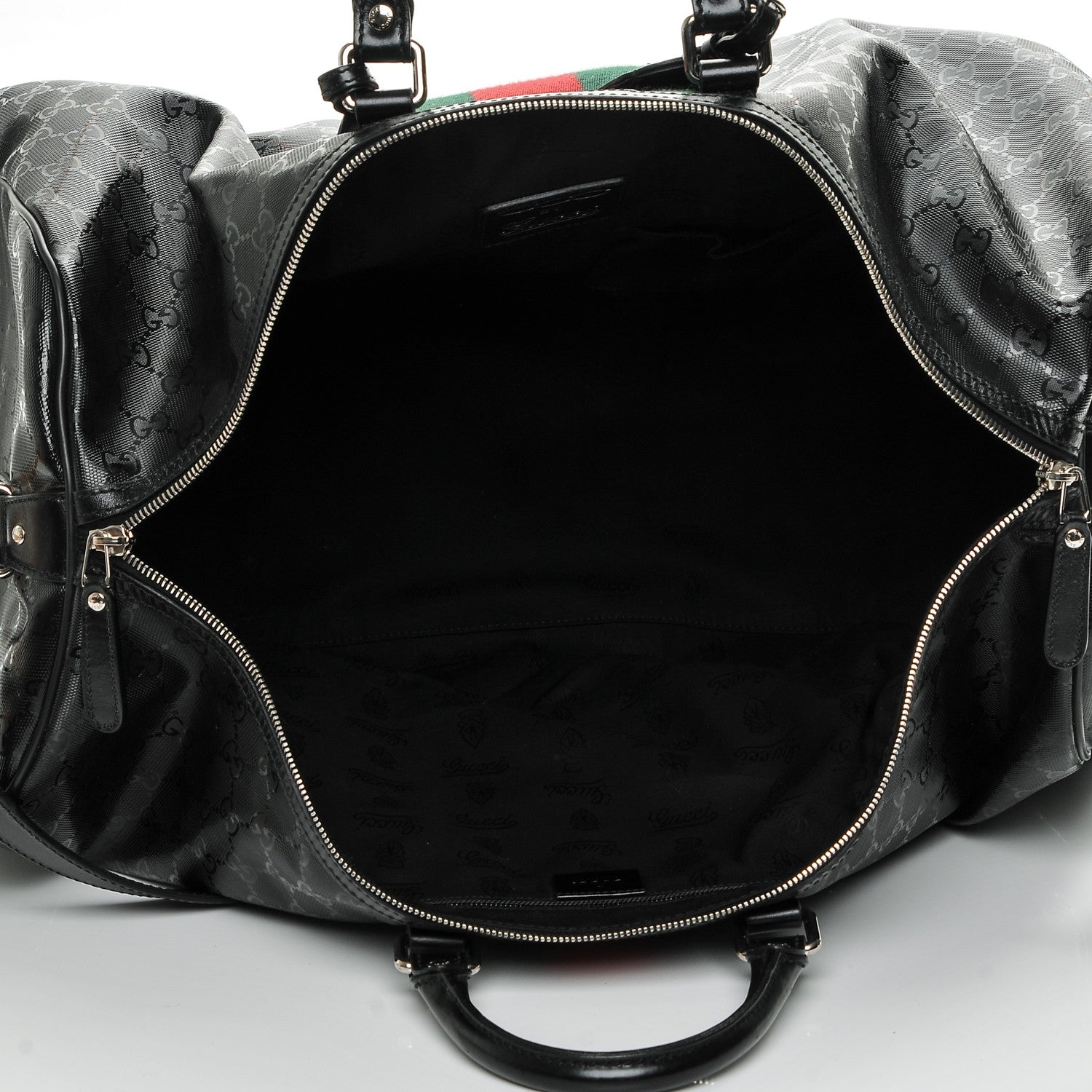 Gucci Imprime Monogram Web Carry On Duffle Bag Black 5 of 7