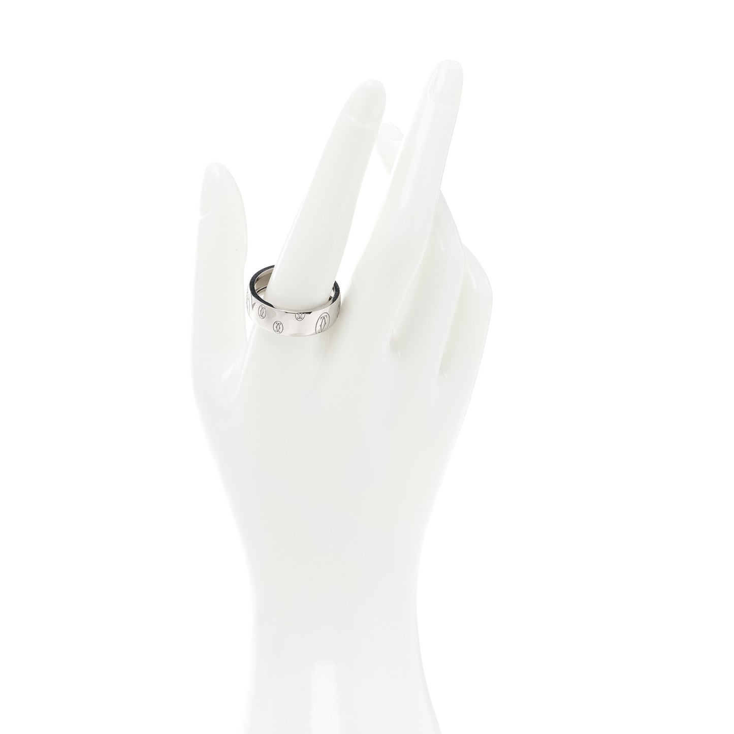 18K White Gold 8mm Happy Birthday Band Ring 65 11.25