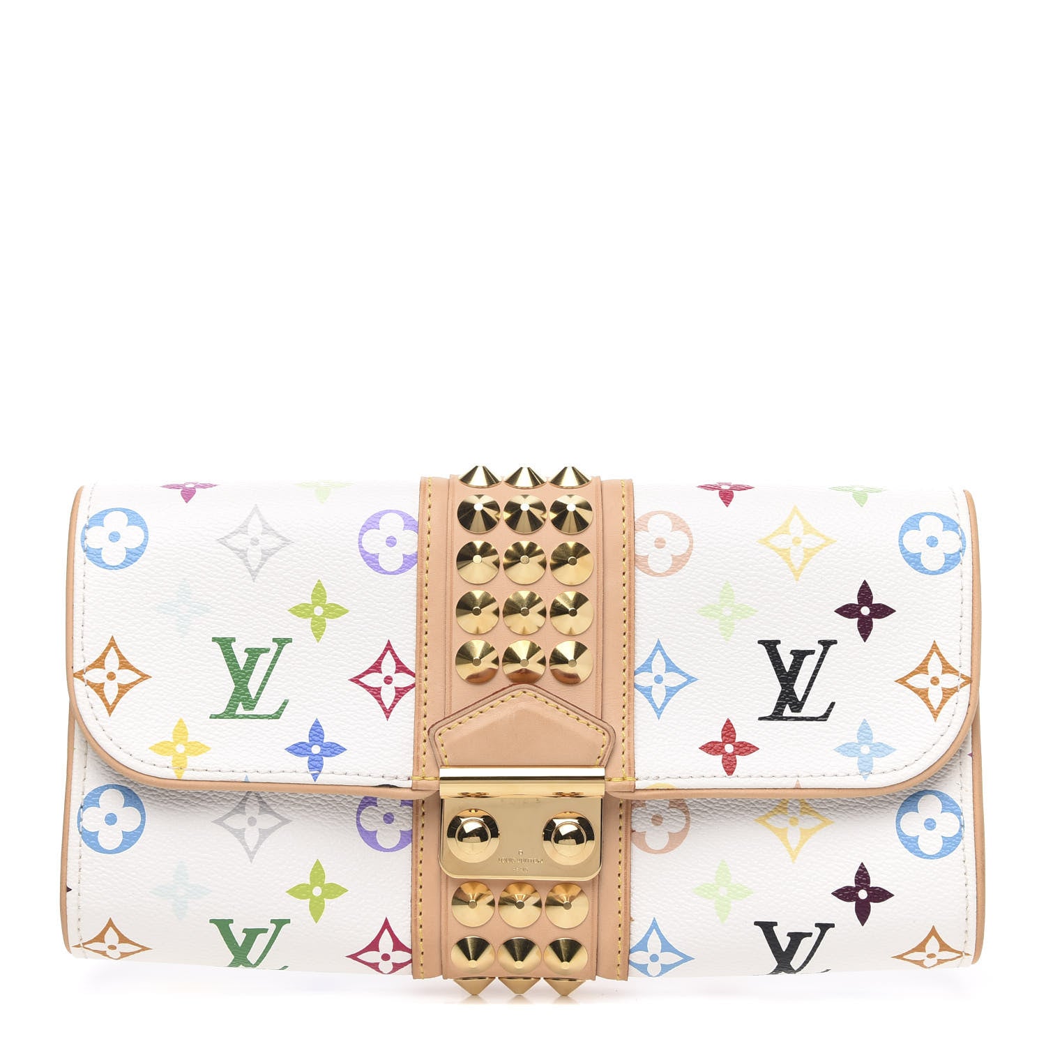 Louis Vuitton Monogram Multicolor Courtney Clutch White 1 of 9