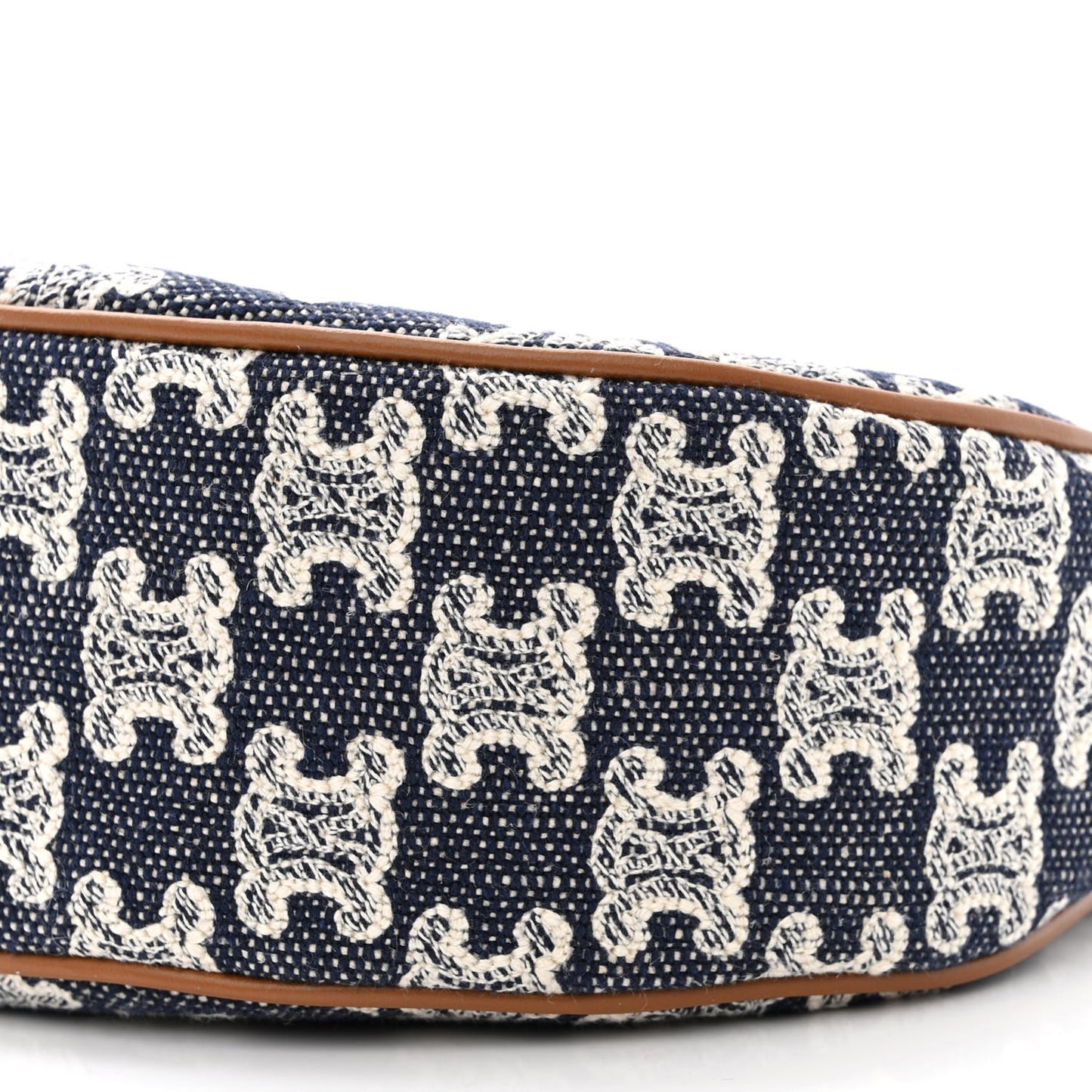 Canvas Calfskin Ava Triomphe Shoulder Bag Blue