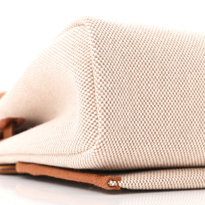 Hermes Military Toile Vache Hunter Herbag Zip Retourne 20 Ecru Beige Fauve 9 of 11