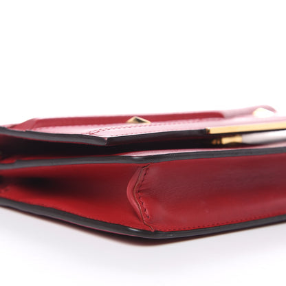 Fendi Vitello Century Eyebrow Monster Eyes Embossed Tube Wallet on Chain Fragola 8 of 11