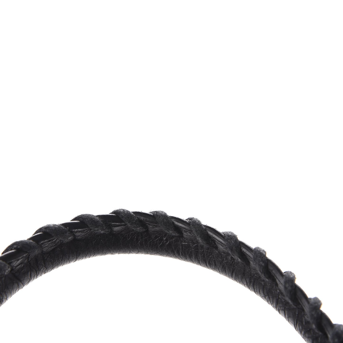 Agneau Classic Hardware S City Logo Strap Black White