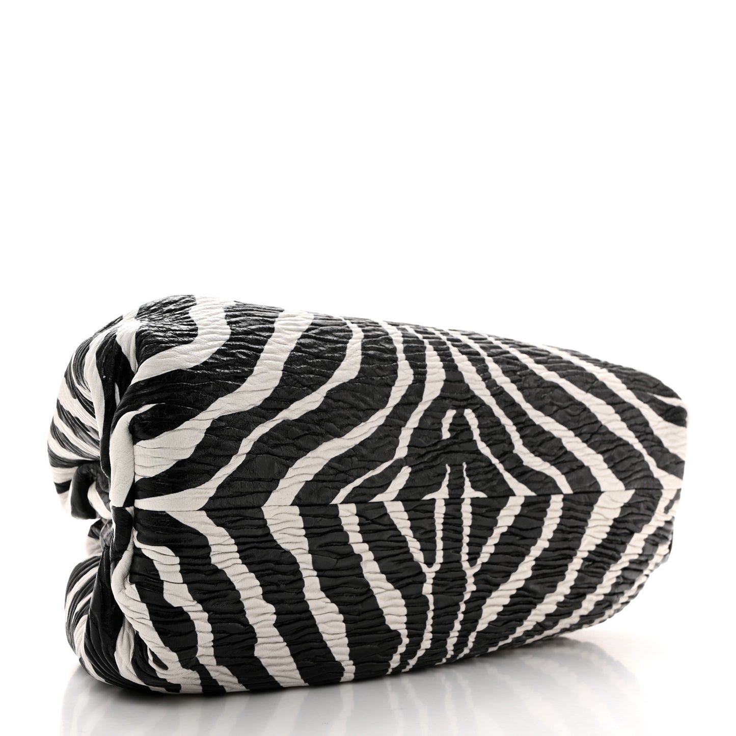 Nappa Zebra Print The Pouch Oversized Clutch White Black