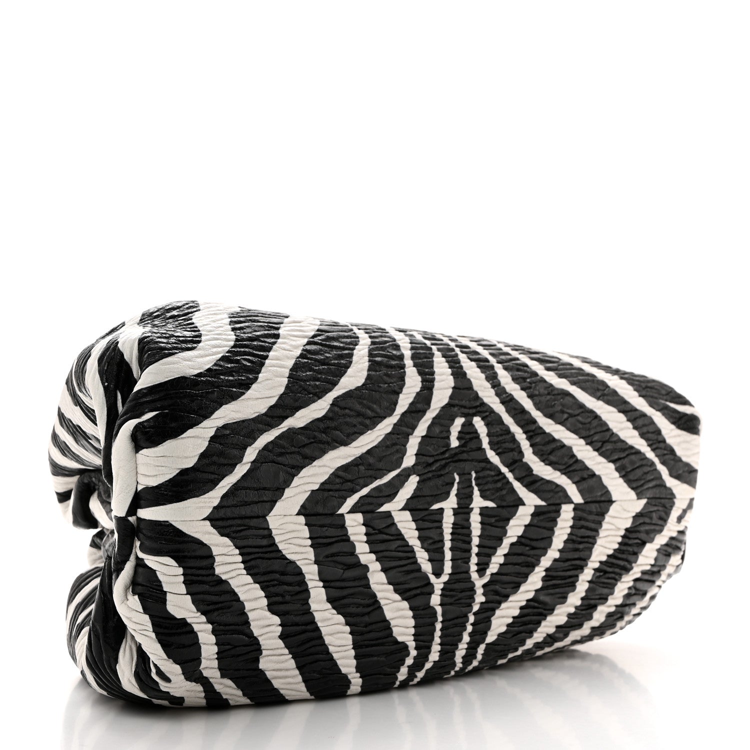 Bottega Veneta Nappa Zebra Print The Pouch Oversized Clutch White Black 4 of 7