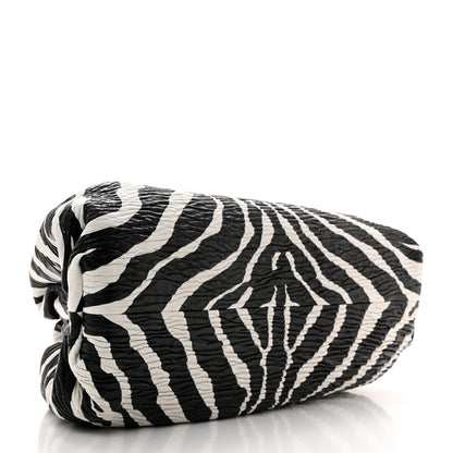 Bottega Veneta Nappa Zebra Print The Pouch Oversized Clutch White Black 4 of 7