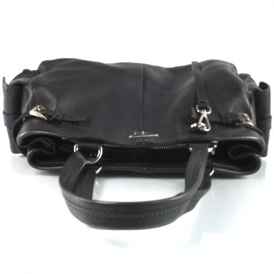 Prada Large Leather Tote Black 4 of 12
