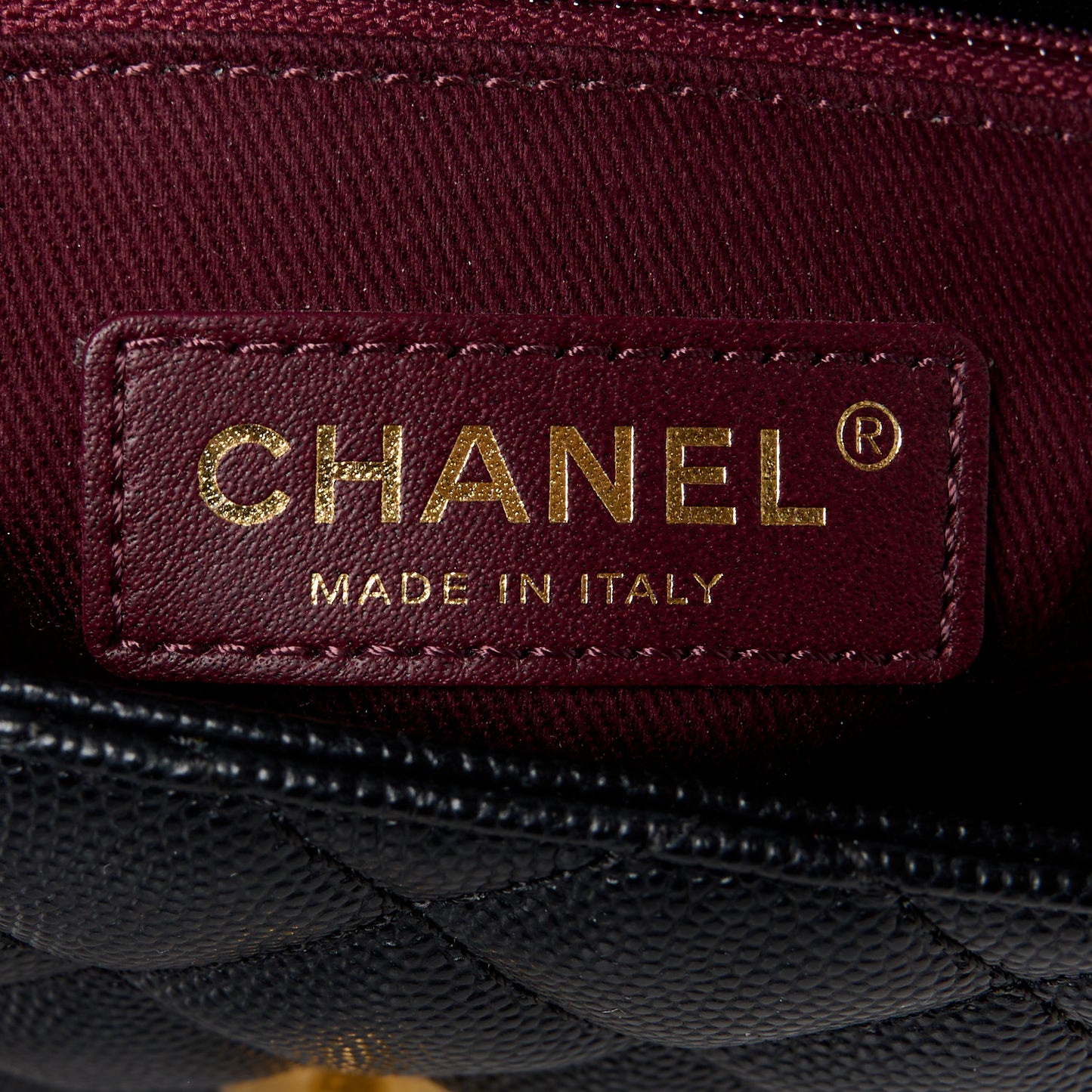 Caviar Quilted Mini Coco Handle Flap Black