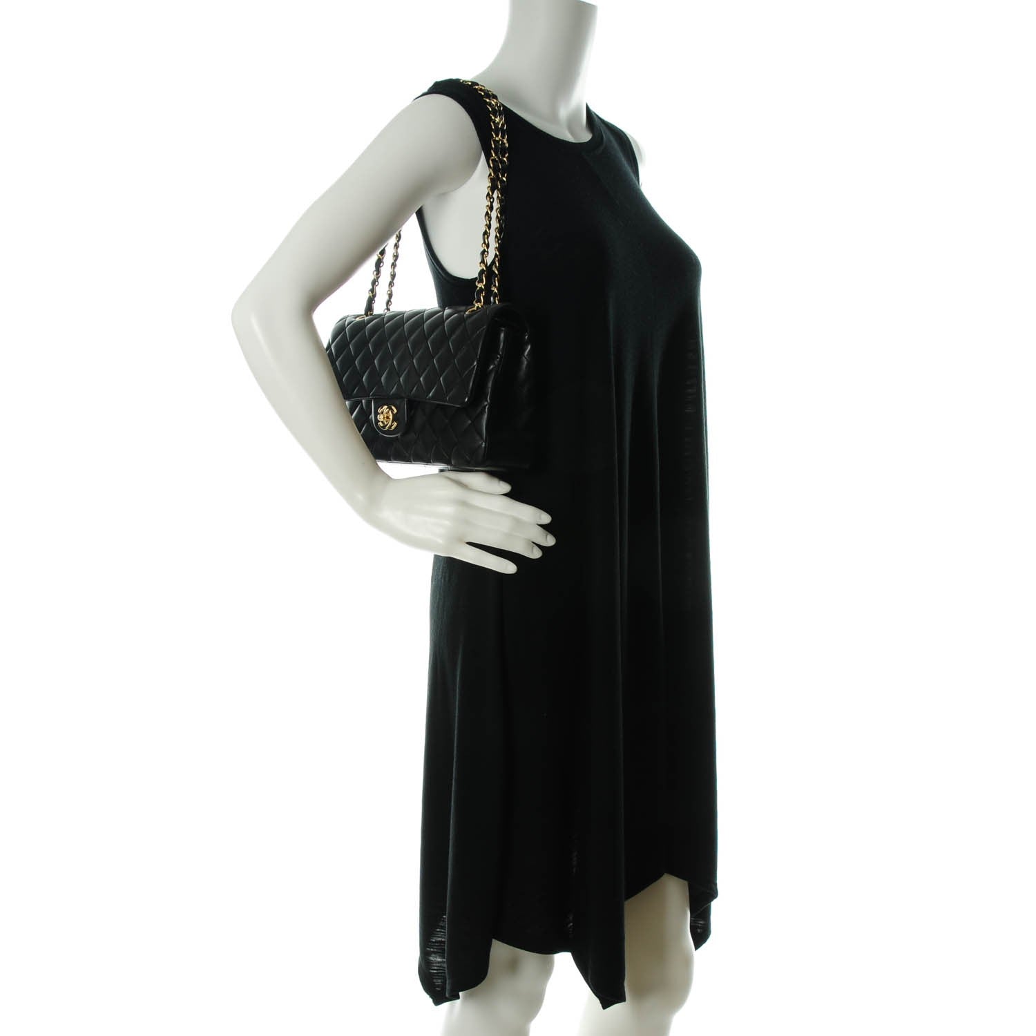 Chanel Lambskin Quilted Medium Double Flap Black 2 of 8