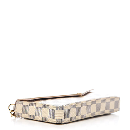 Louis Vuitton Damier Azur Pochette Felicie Chain Wallet Rose Ballerine 4 of 12