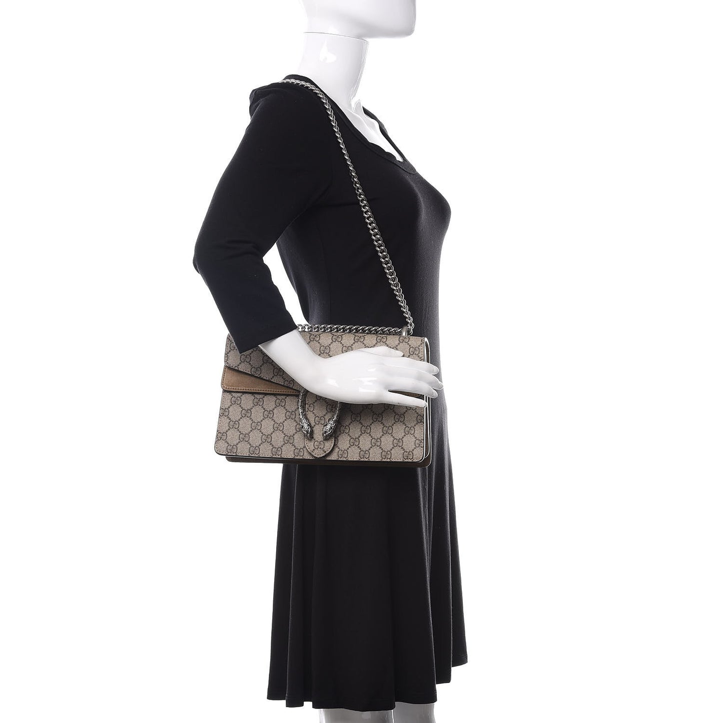 GG Supreme Monogram Small Dionysus Shoulder Bag Taupe