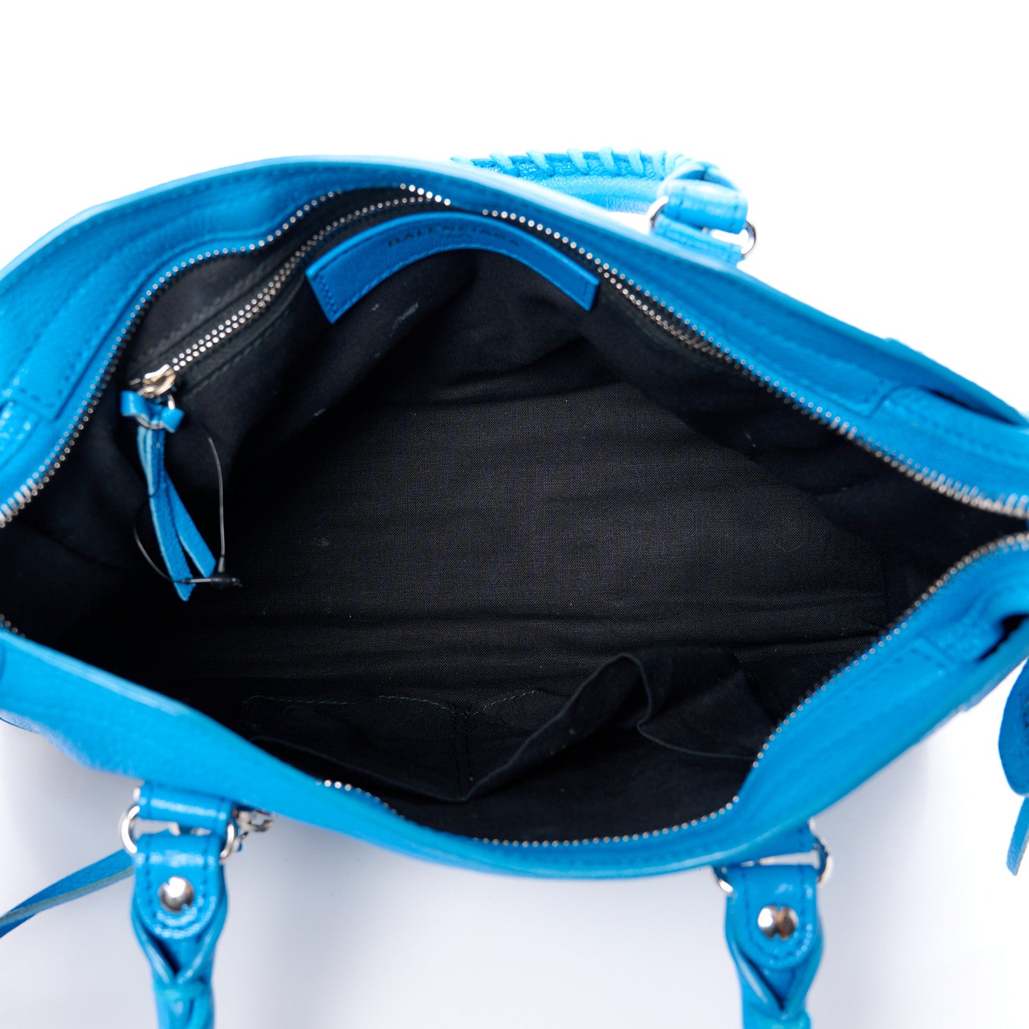 Balenciaga Chevre Silver Metallic Edge Hardware S City Bleu Ceylon 6 of 15