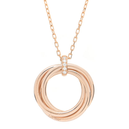 Cartier 18K Pink Gold Diamond Trinity Pendant Necklace 4 of 8