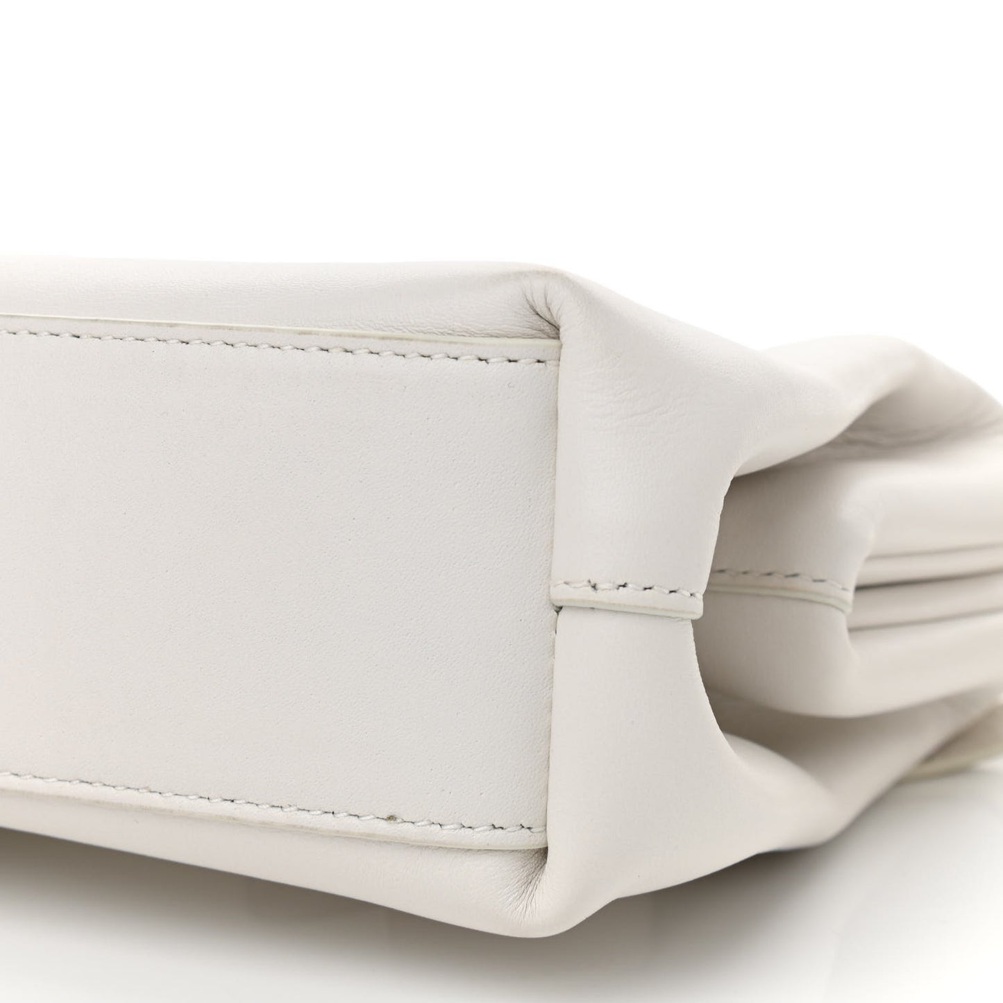 Calfskin Small The Point Triangle Bag Chalk