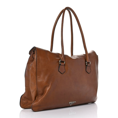 Prada Soft Calf Tote Brown 2 of 8