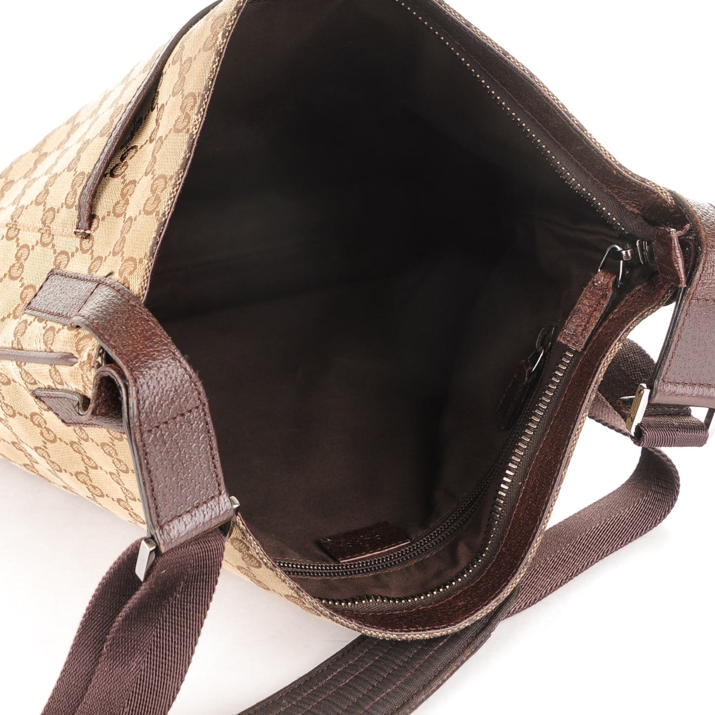 Monogram Large Flat Messenger Bag Dark Brown