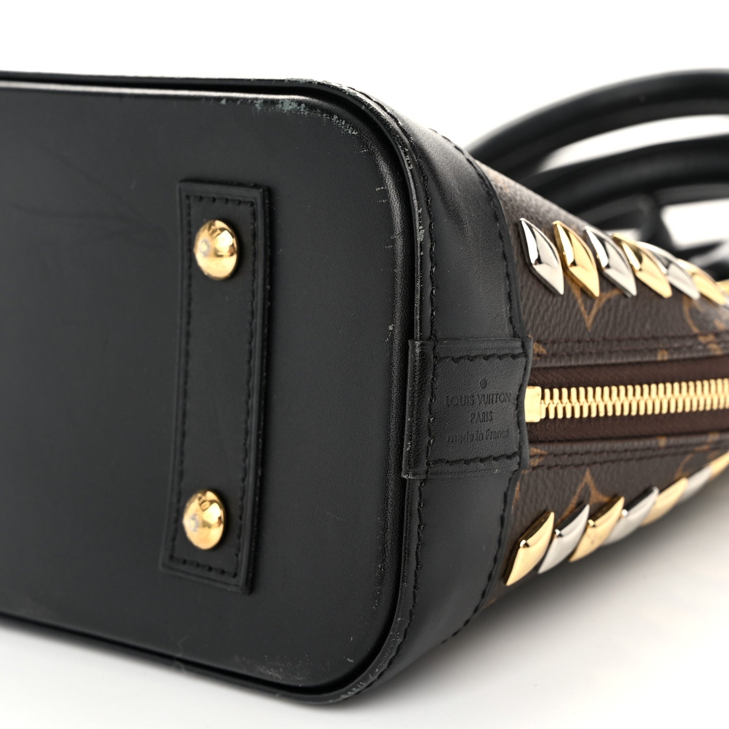 Louis Vuitton Monogram Macassar Studded Alma BB 18 of 23