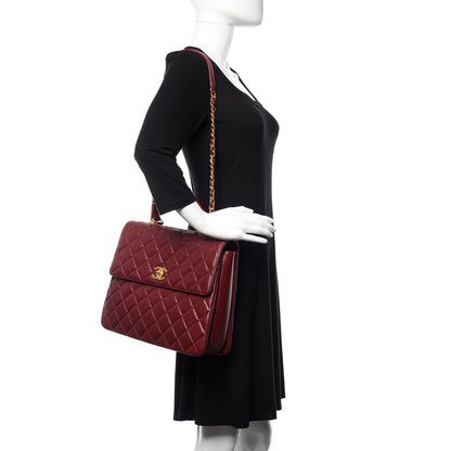 Chanel Lambskin Quilted Large Trendy CC Dual Handle Flap Bag Burgundy 2 of 11