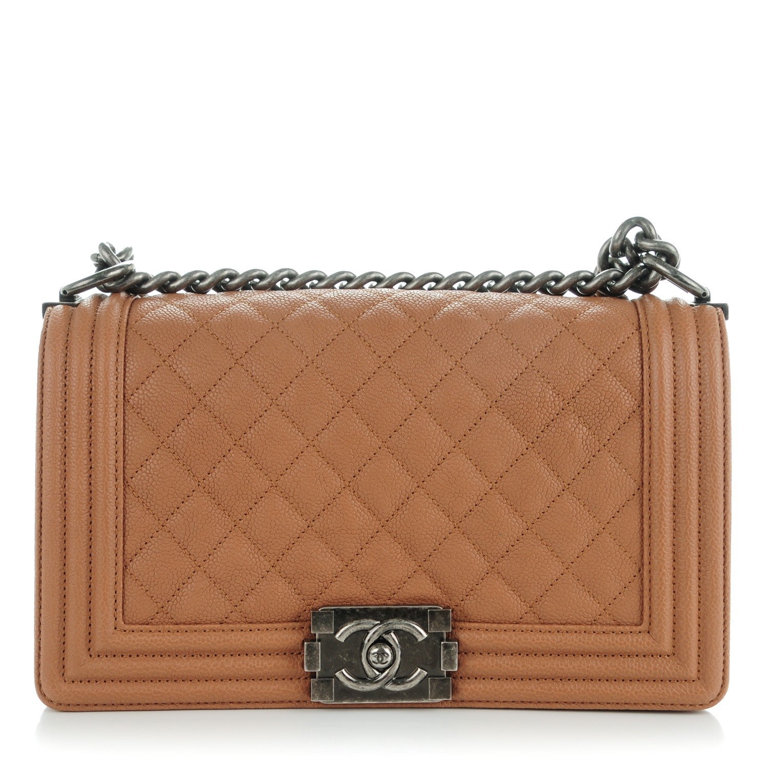 Chanel Caviar Quilted Medium Boy Flap Camel 1 of 8