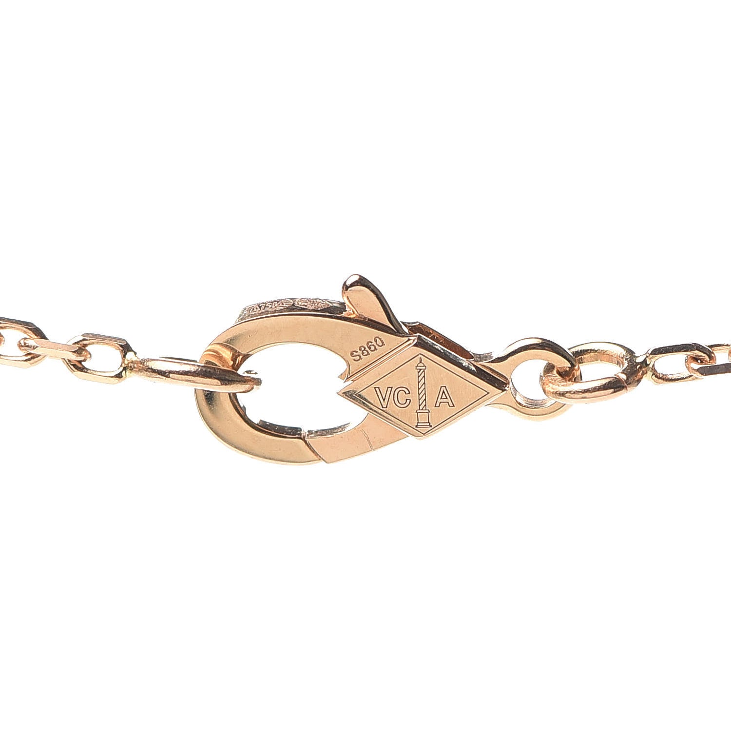 Van Cleef & Arpels 18K Rose Gold Vintage Alhambra Pendant Necklace 4 of 8