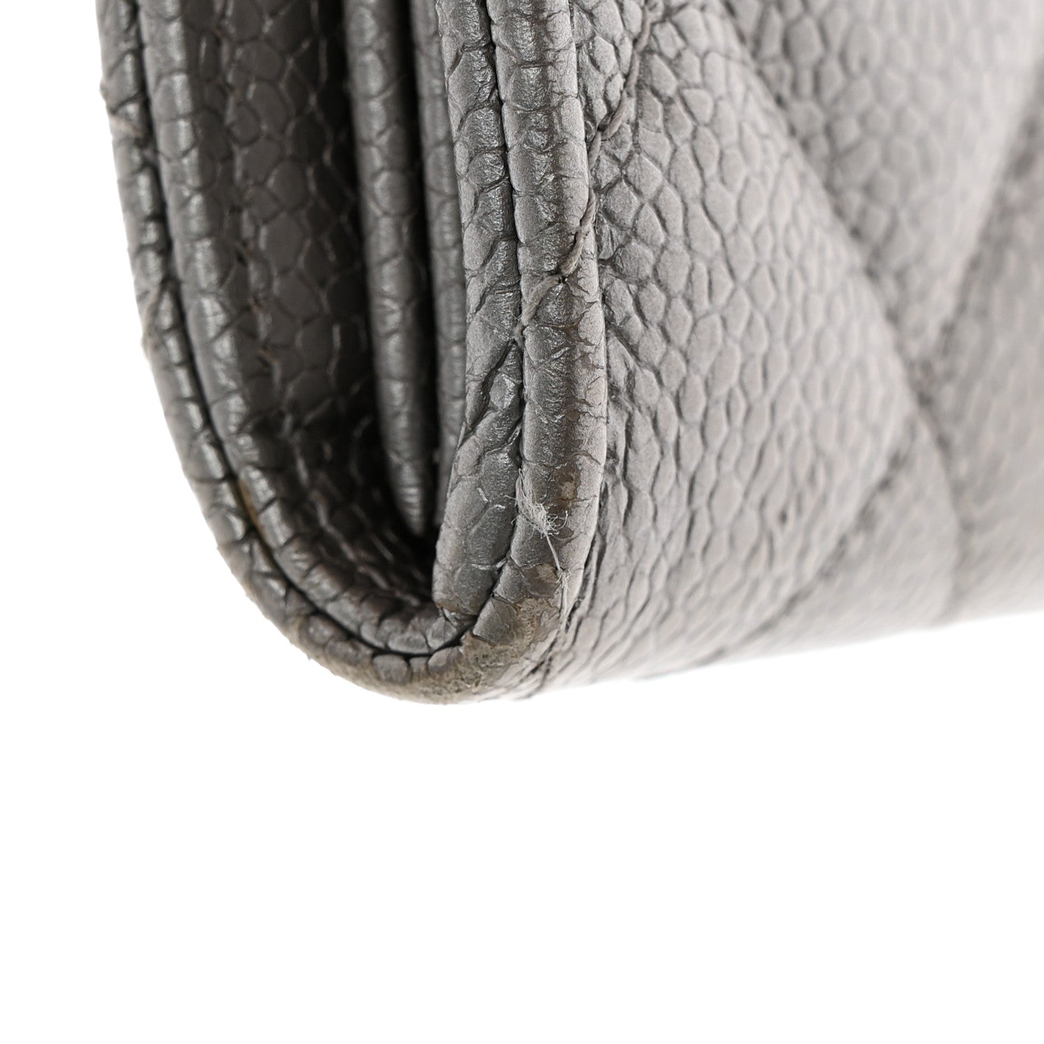 Chanel Glittered Metallic Caviar Quilted Large Flap Wallet Silver 15 of 16