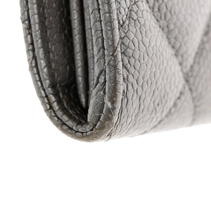 Chanel Glittered Metallic Caviar Quilted Large Flap Wallet Silver 15 of 16