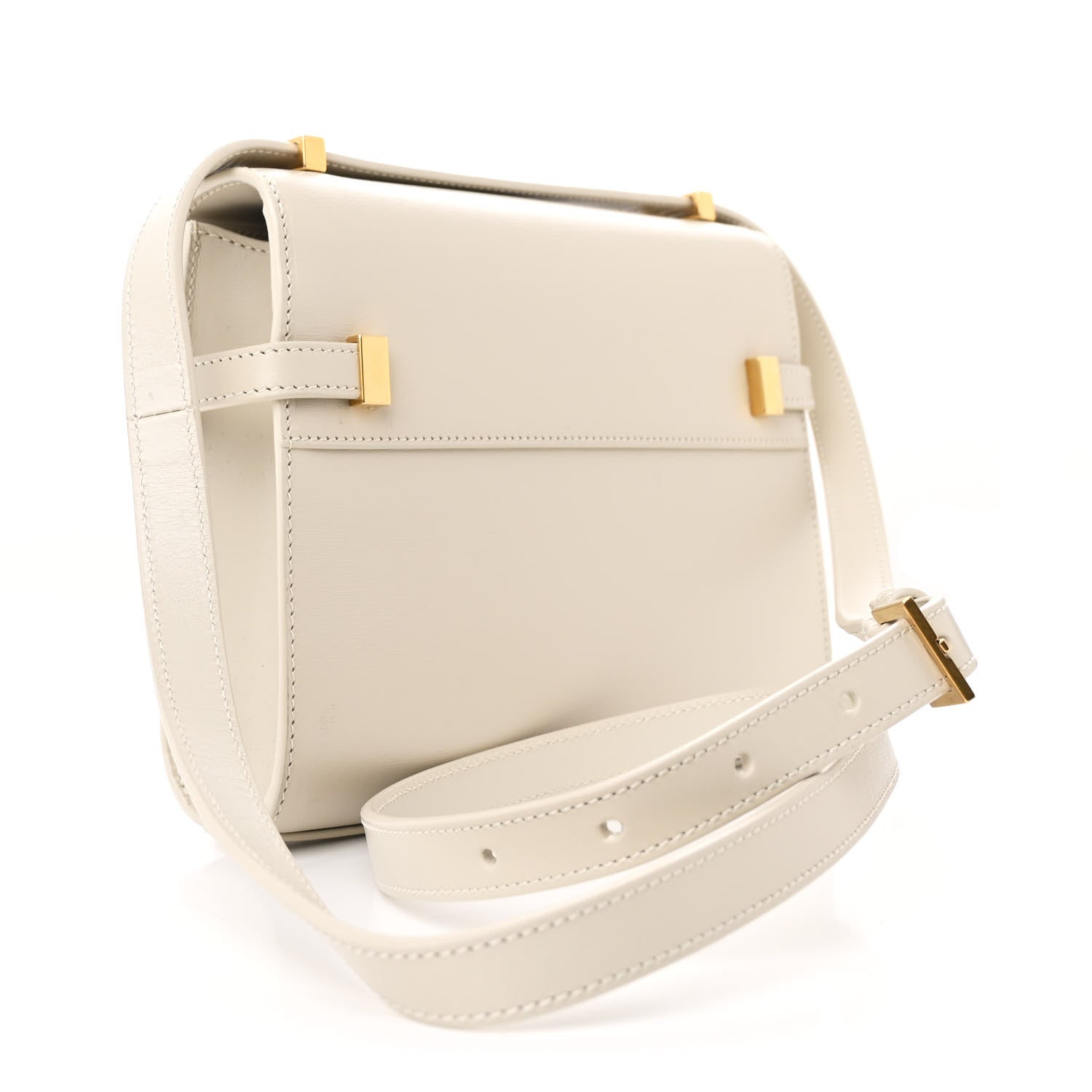 Saint Laurent Smooth Calfskin Mini Manhattan Shoulder Bag Blanc Vintage 3 of 10