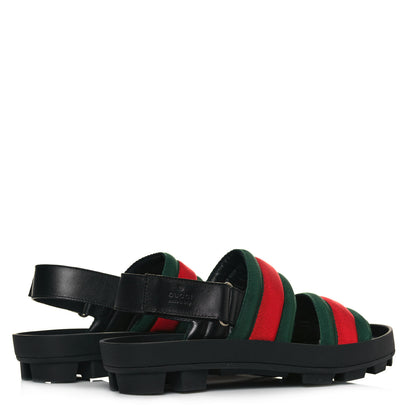 Gucci Nylon Cirano Lux Web Mens Cleat Sole Slingback Sandals 9 Green Red Black 4 of 9