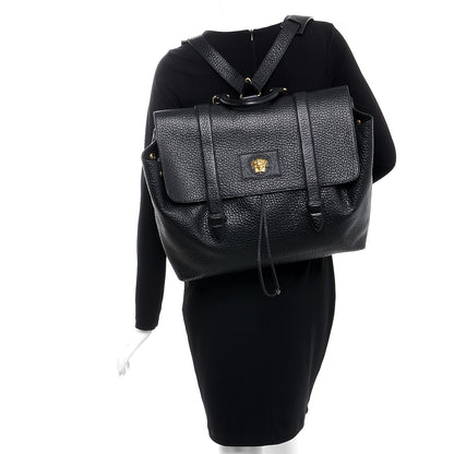 Versace Grained Calfskin Palazzo Medusa Convertible Backpack Black 2 of 7