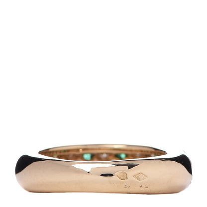 Cartier 18K Yellow Gold Diamond Emerald 6mm Etincelle De Band Ring 51 5.75 3 of 4