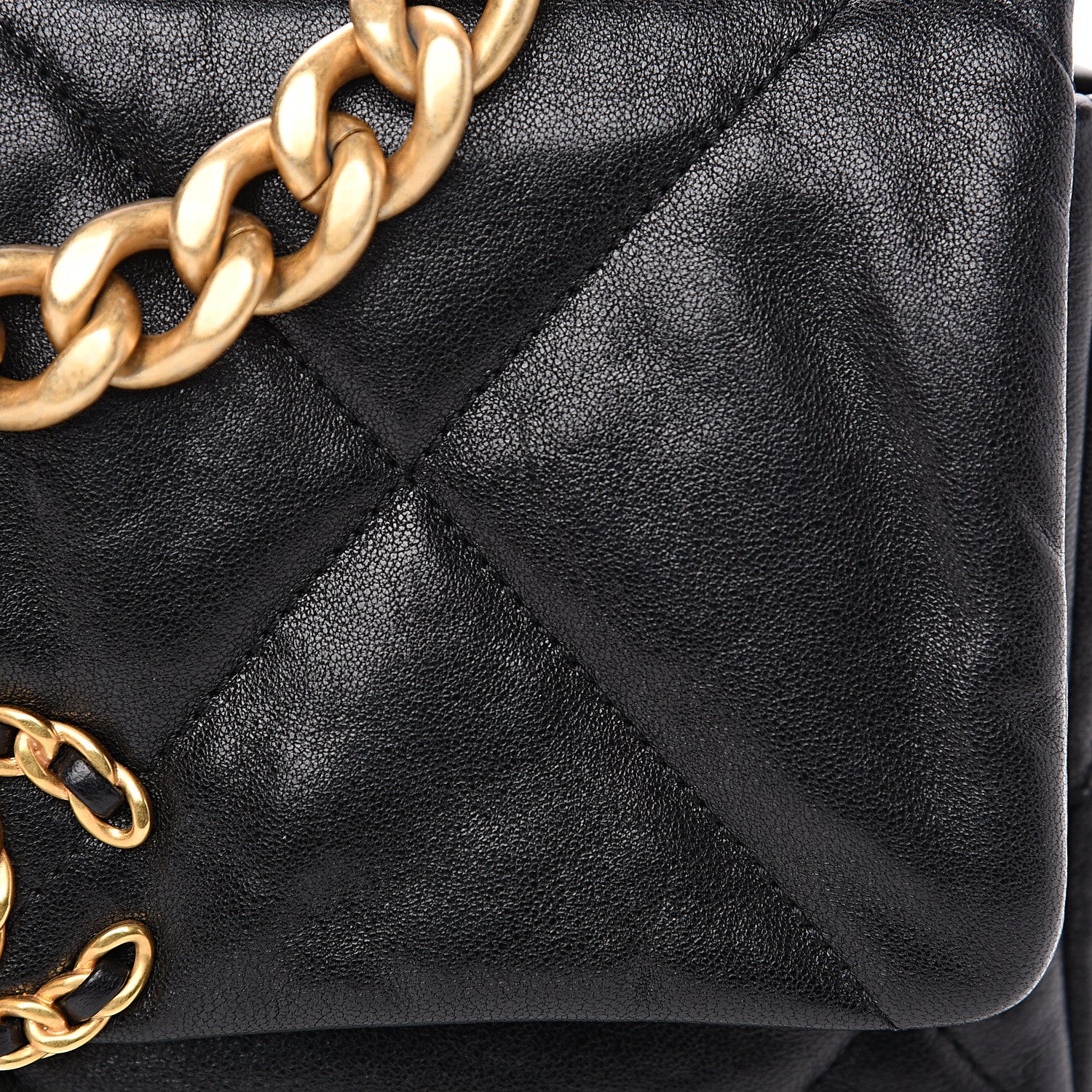 Chanel Goatskin Quilted Medium 19 Flap Black 8 of 11