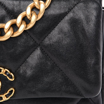 Chanel Goatskin Quilted Medium 19 Flap Black 8 of 11