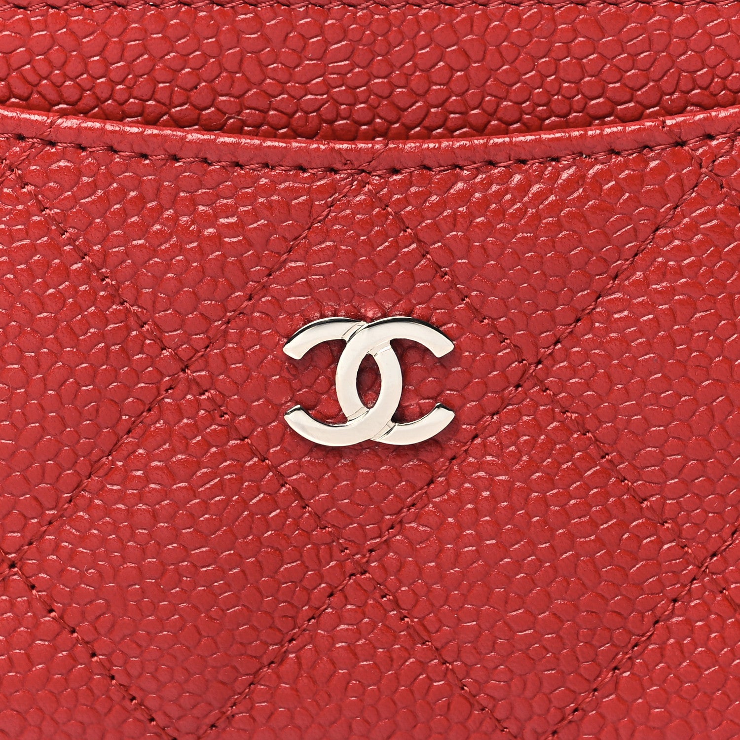 Chanel Caviar Quilted Card Holder Red 9 of 11