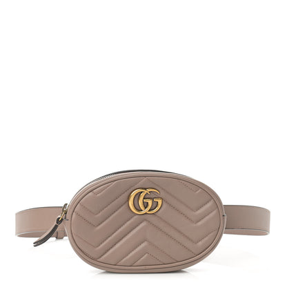 Gucci Calfskin Matelasse GG Marmont Belt Bag 95 38 Porcelain Rose 1 of 14