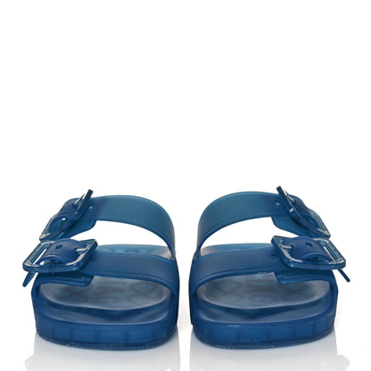 Balenciaga Technical Polyurethane Mallorca Slide Sandals 37 Blue 2 of 8
