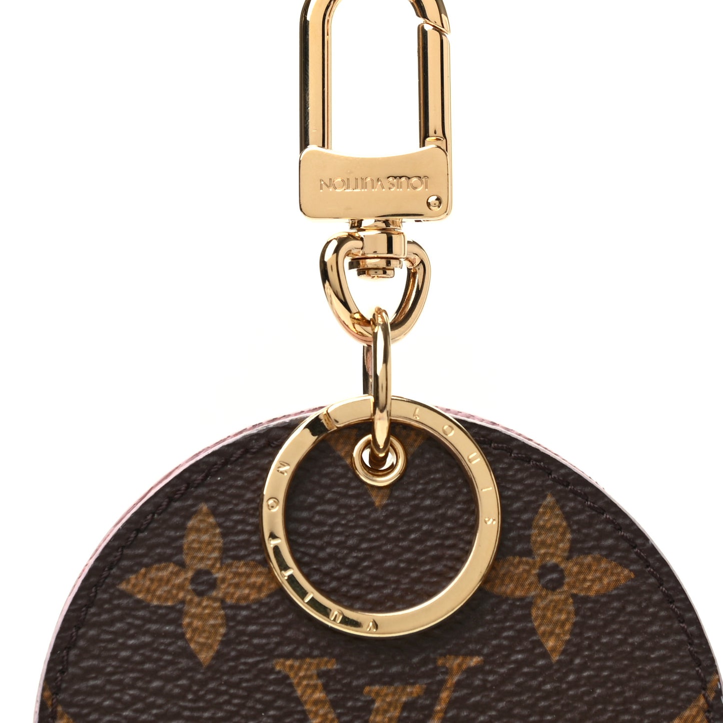 Monogram LV Mirror Bag Charm Key Holder Rose Ballerine