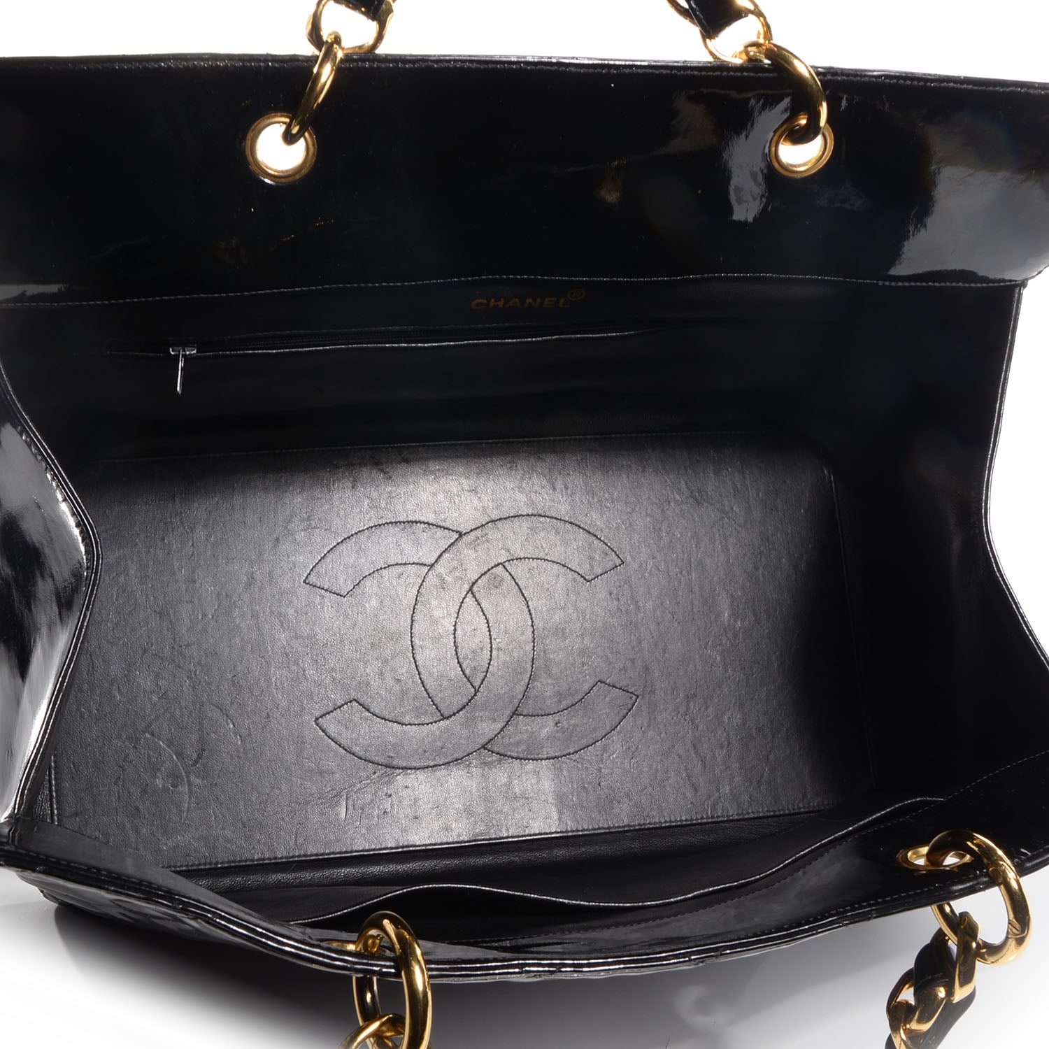 Chanel Patent XL Shopping Tote Black 5 of 9