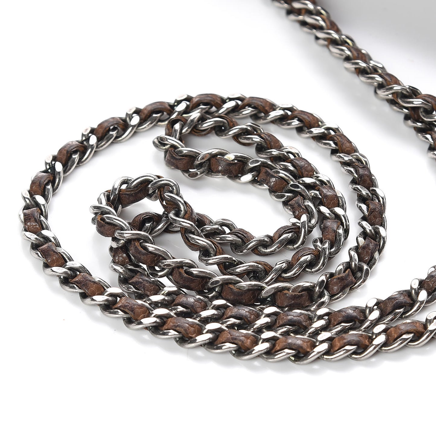 Caviar Quilted Medium Elastic Flap Brown