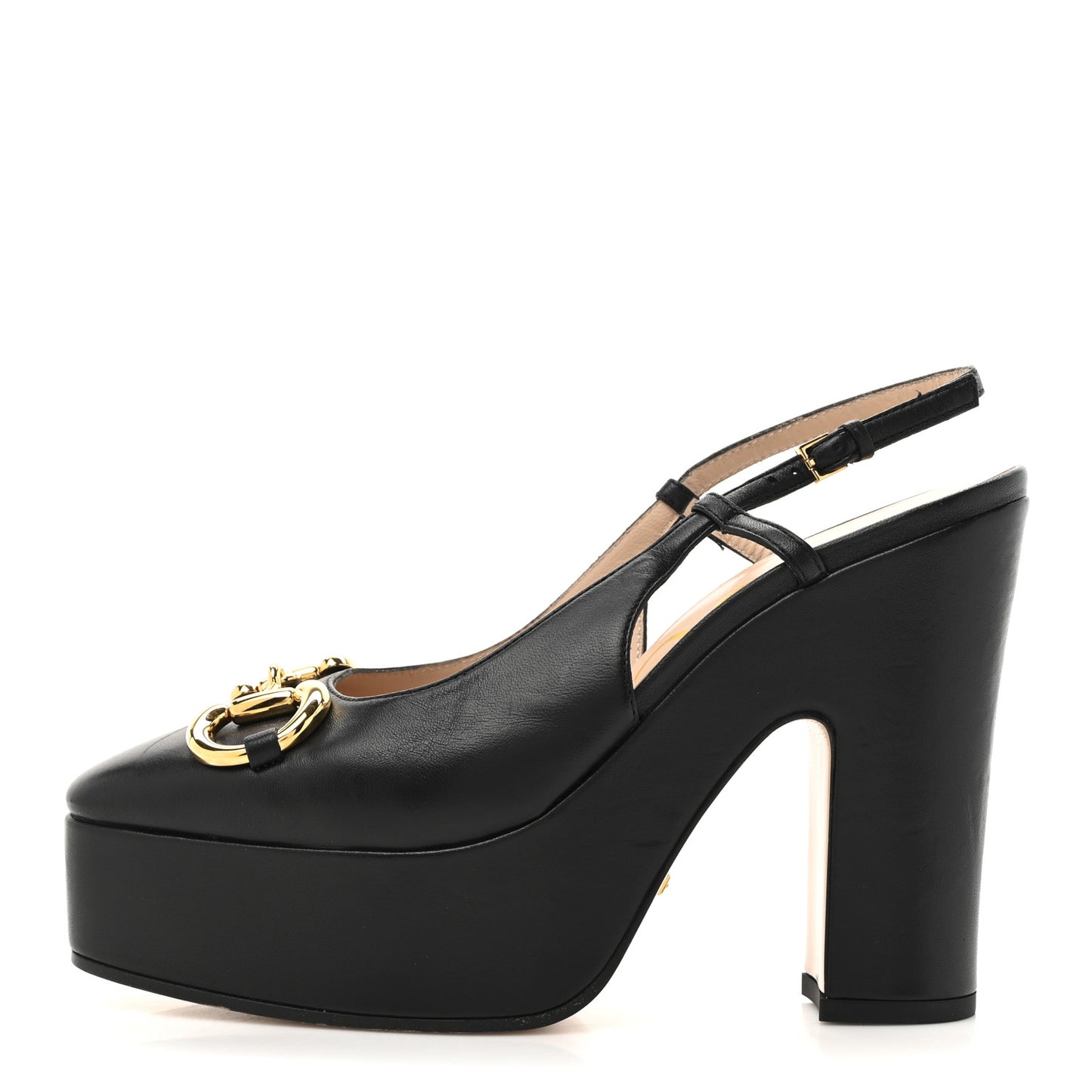 Nappa Horsebit Platform 35/120mm Slingback Pumps 36.5 Black