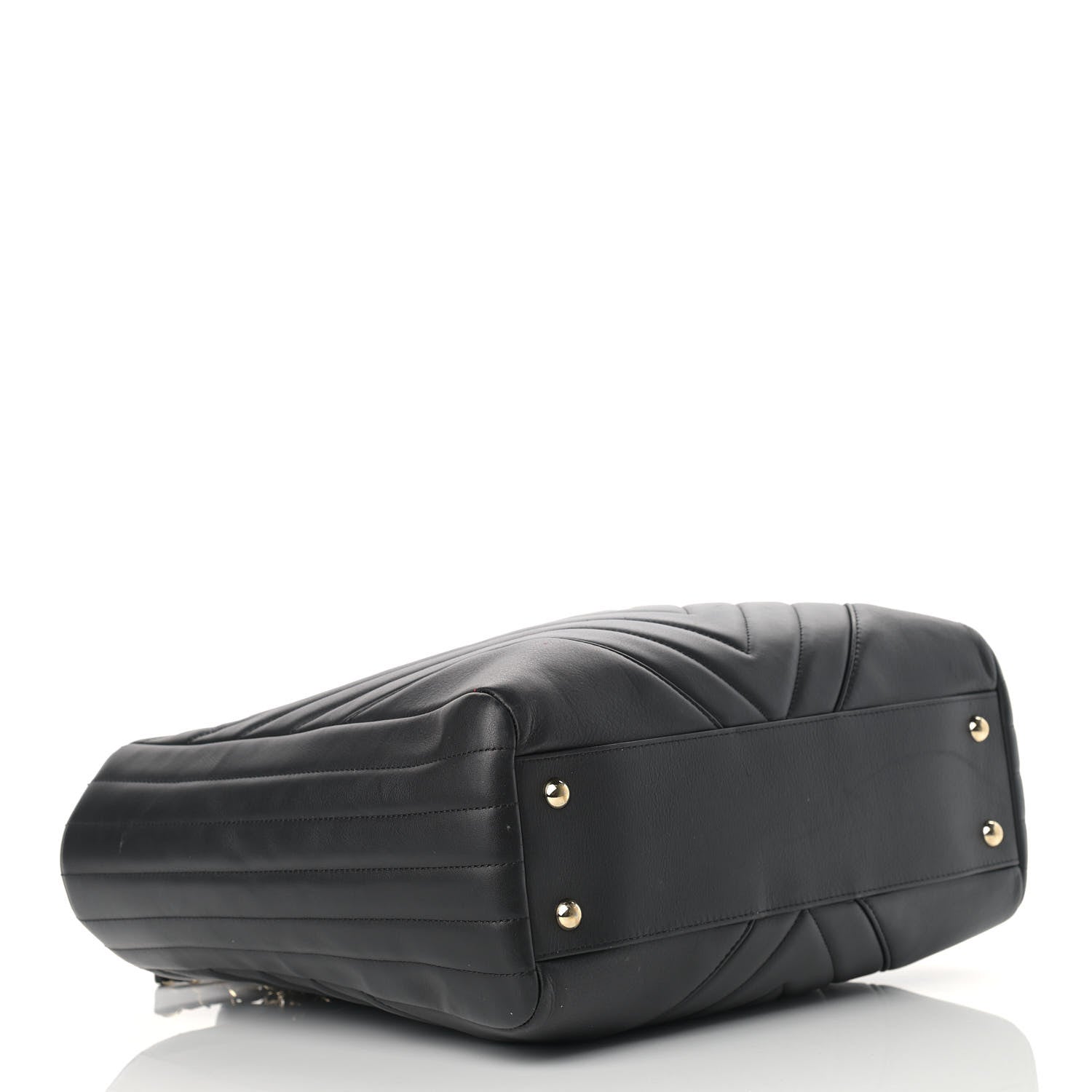 Chanel Calfskin Chevron Quilted Large Shopping Tote Black 3 of 15