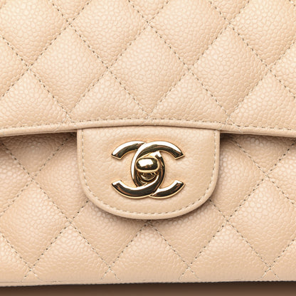 Chanel Caviar Quilted Medium Double Flap Beige 9 of 10