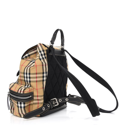 Burberry Nylon Vintage Check Medium Rucksack Backpack Antique Yellow 3 of 8