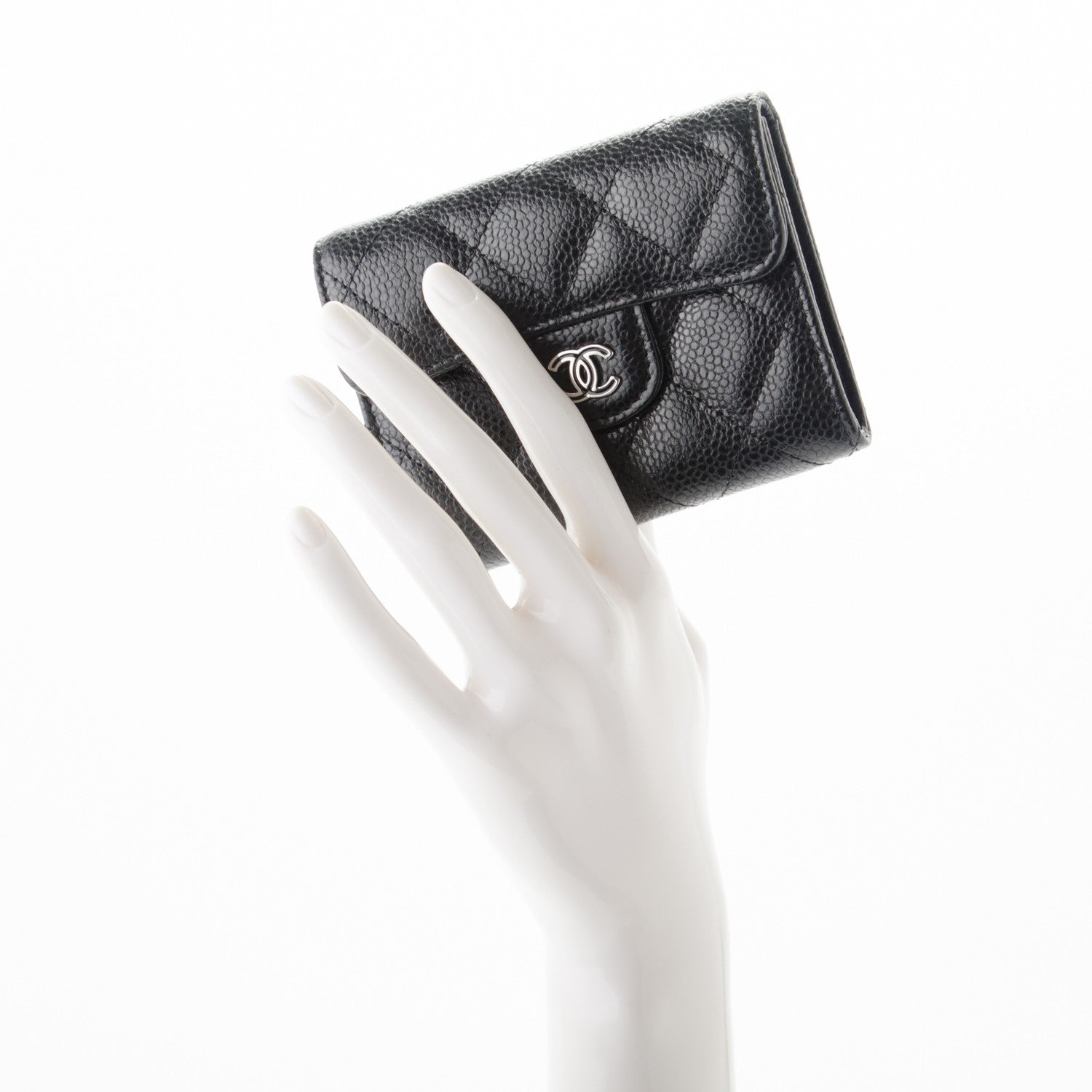 Chanel Caviar Quilted Flap Card Holder Wallet Black 2 of 7