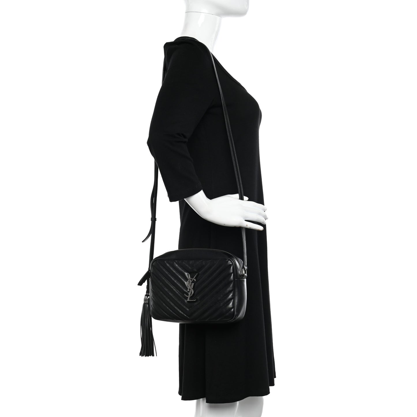 Calfskin Matelasse Monogram Lou Camera Bag Black