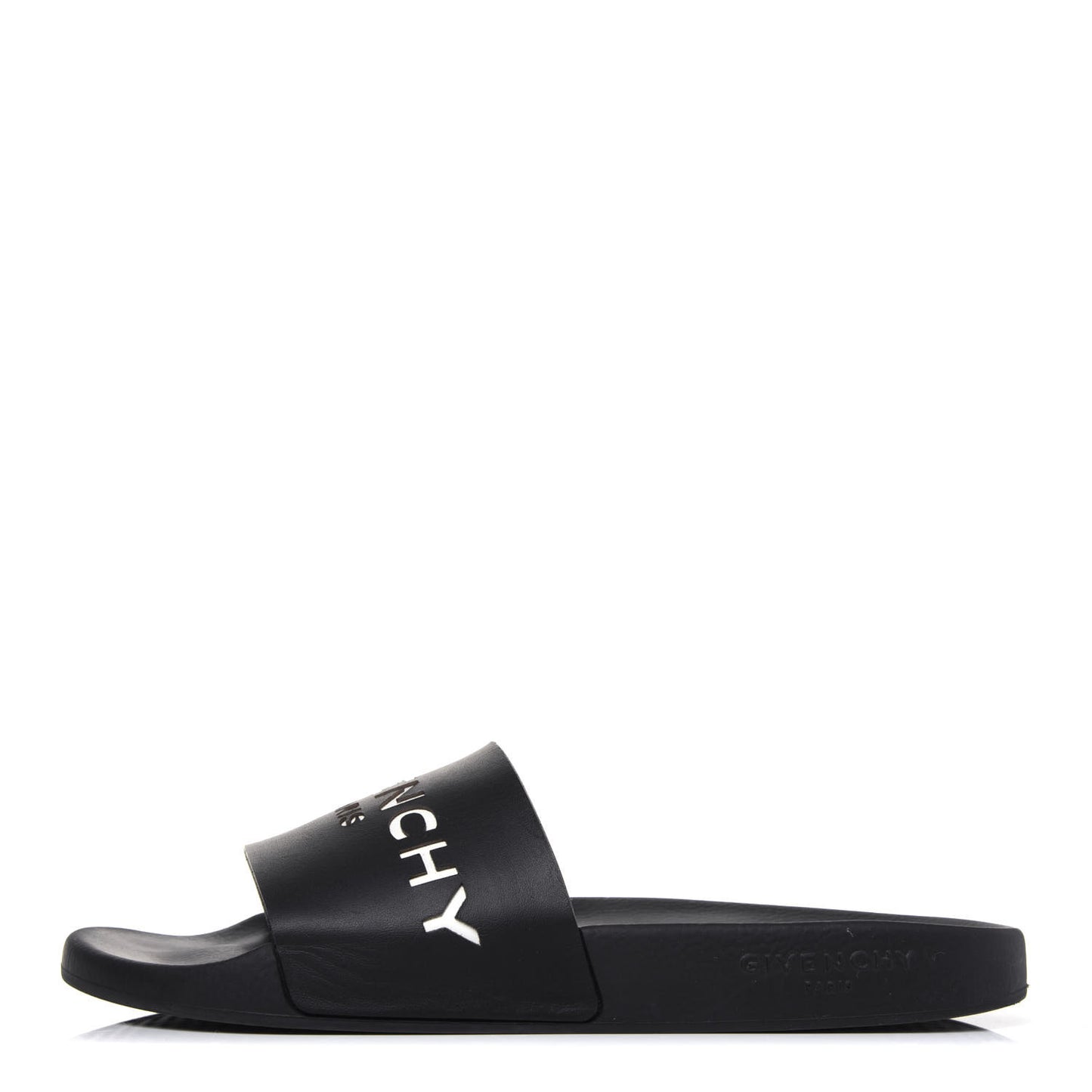 Rubber Logo Pool Slide Sandals 41 Black
