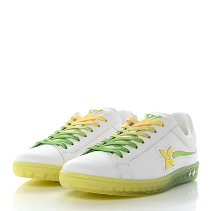 Louis Vuitton Calfskin Mens Luxembourg Samothrace Sneakers 7 White Yellow Green 3 of 8